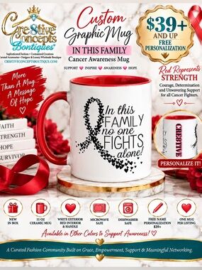 Custom “In This Family” Myeloma Cancer Support 11oz Ceramic Hand-Crafted Mug